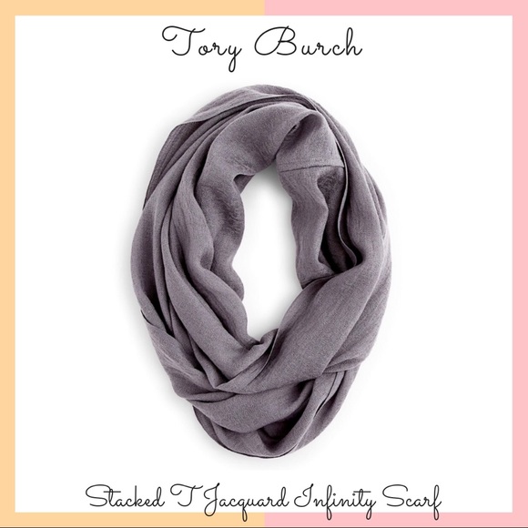 Tory Burch Accessories - Tory Burch • Stacked T Jacquard Infinity Scarf